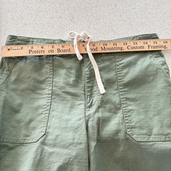 Loft Womens Size 6 Cotton Spandex Seaside Cropped Pant Sage Green Drawstring - Picture 9 of 14